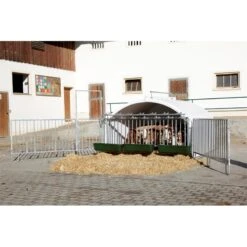 KERBL "CalfHouse Premium XXL", Großraumhütte Für 7 Kälber Mit Umzäunung -Optimal Ranchzaun Geschäft 580130 04 hochwertige kaelberhuette aus glasfaserverstaerktem kunststoff