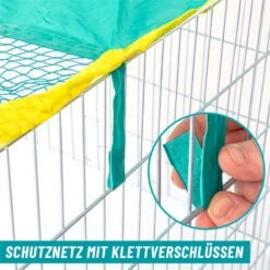 VOSS.pet Kleintiergehege 111x111x65cm Für Kaninchen, Meerschweinchen - Mit Sonnenschutz -Optimal Ranchzaun Geschäft 590110 voss pet freilaufkaefig mit schutznetz klett