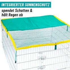 VOSS.pet Kleintiergehege 111x111x65cm Für Kaninchen, Meerschweinchen - Mit Sonnenschutz -Optimal Ranchzaun Geschäft 590110 voss pet kleintierkC3A4fig mit schutznetz sonnenschutz