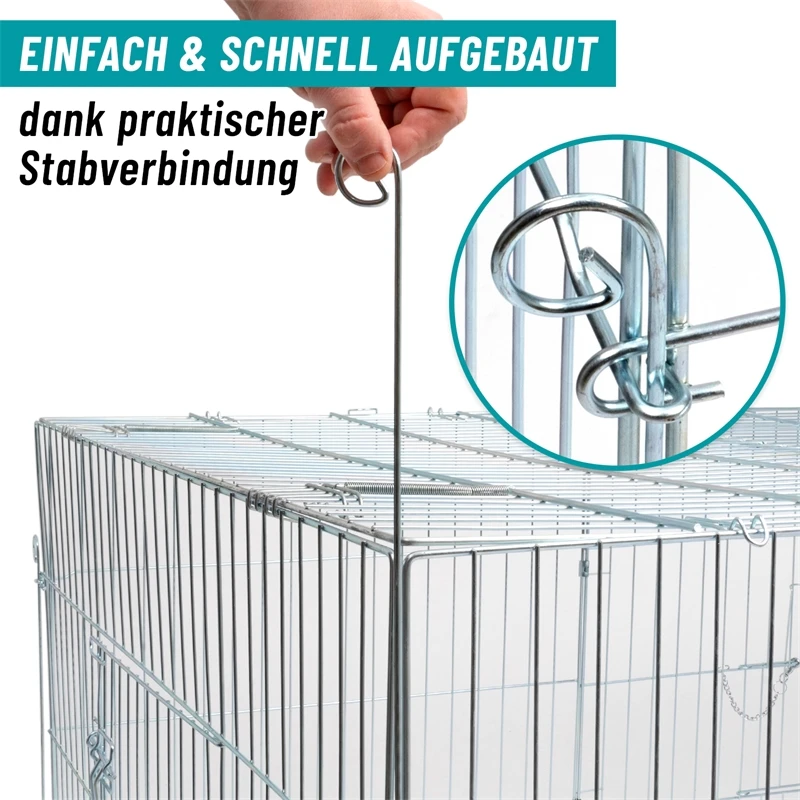 VOSS.pet Welpenauslauf, Freilaufgehege XL Für Kaninchen, Hasen, 216x112x66cm 18 VOSS.pet Welpenauslauf, Freilaufgehege XL Für Kaninchen, Hasen, 216x112x66cm – Bild 16