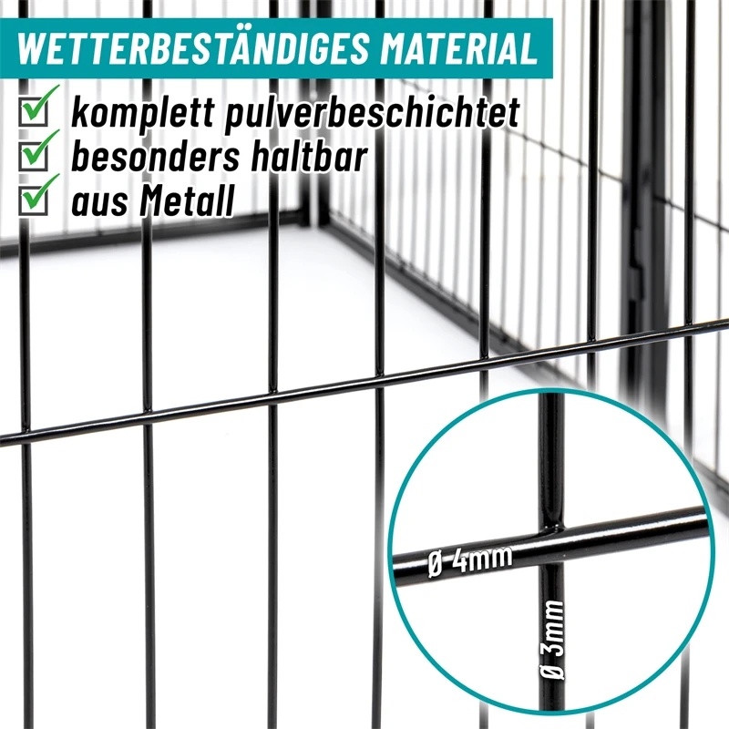 VOSS.pet Welpenauslauf XL, Kleintier Freilaufgehege, 8 Robuste Zaunelemente 81x78cm 12 VOSS.pet Welpenauslauf XL, Kleintier Freilaufgehege, 8 Robuste Zaunelemente 81x78cm – Bild 10