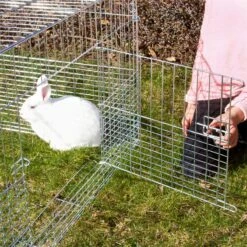 Jungtier-Freilaufgehege 144 X 112 X 60cm, Freigehege Für Kleintiere Mit Sonnenschutz -Optimal Ranchzaun Geschäft 590415 jungtier freilaufgehege mehrere tueren