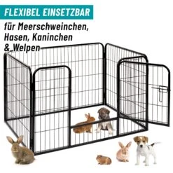 VOSS.pet Welpenauslauf XXL Mit Bodenwanne, Welpengitter, Kleintier Freilaufgehege 108x73x70cm -Optimal Ranchzaun Geschäft 590422 voss pet welpenauslauf xxl flexibel einsetzbar