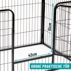 VOSS.pet Welpenauslauf XXL Mit Bodenwanne, Welpengitter, Kleintier Freilaufgehege 108x73x70cm -Optimal Ranchzaun Geschäft 590422 voss pet welpenauslauf xxl grosse praktische tuer