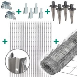 50m VOSS.farming Classic Wildzaun Komplettset 100/8/30 + Z-Profilpfosten + Schellen + Kappen + Erdte