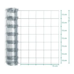 50m VOSS.farming Classic Wildzaun, Knotengeflecht, Höhe 100cm - 100/08/15, Verzinkt