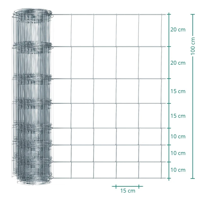 50m VOSS.farming Premium Wildzaun, Knotengeflecht, Höhe 100cm - 100/08/15, Verzinkt 3 50m VOSS.farming Premium Wildzaun, Knotengeflecht, Höhe 100cm - 100/08/15, Verzinkt