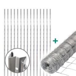 50m VOSS.farming Premium Wildzaun Komplettset 125/13/30 + Z-Profilpfosten