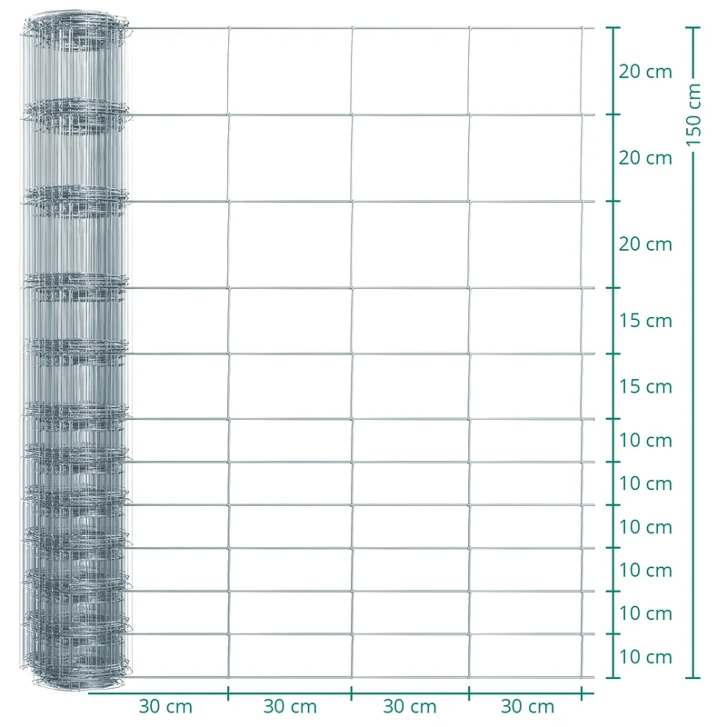 50m VOSS.farming Premium Wildzaun Komplettset 150/12/30 + Z-Profilpfosten + Schellen + Kappen + Erdt 4 50m VOSS.farming Premium Wildzaun Komplettset 150/12/30 + Z-Profilpfosten + Schellen + Kappen + Erdt – Bild 2