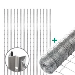 50m VOSS.farming Premium Wildzaun Komplettset 150/12/30 + Z-Profilpfosten