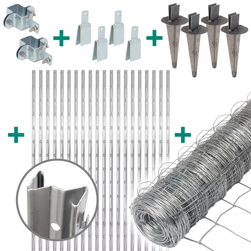 50m VOSS.farming Premium Wildzaun Komplettset 150/12/30 + Z-Profilpfosten + Schellen + Kappen + Erdt 3 50m VOSS.farming Premium Wildzaun Komplettset 150/12/30 + Z-Profilpfosten + Schellen + Kappen + Erdt