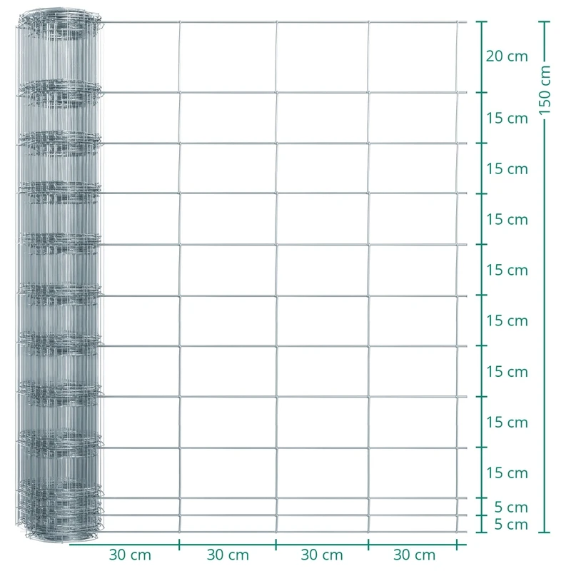 50m VOSS.farming Classic Wildzaun Komplettset 150/12/30 + Z-Profilpfosten + Spanndraht + Drahtspanne 4 50m VOSS.farming Classic Wildzaun Komplettset 150/12/30 + Z-Profilpfosten + Spanndraht + Drahtspanne – Bild 2