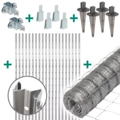 50m VOSS.farming Premium Plus Wildzaun Komplettset 125/13/15 + Z-Profilpfosten + Schellen + Kappen +