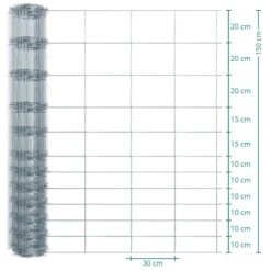 50m VOSS.farming Premium Plus Wildzaun Komplettset 150/12/30 + Z-Profilpfosten -Optimal Ranchzaun Geschäft 69075 voss farming wildzaun knotengeflecht 150cm abmessungen 3