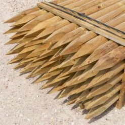 55x VOSS.farming Holzpfähle Rund, Zaunpfahl Holz, Kesseldruckimprägniert Klasse 4, 200cm X 100mm -Optimal Ranchzaun Geschäft 69525 voss farming festzauanpfahl holz 250cm 100mm kiefernholz 1