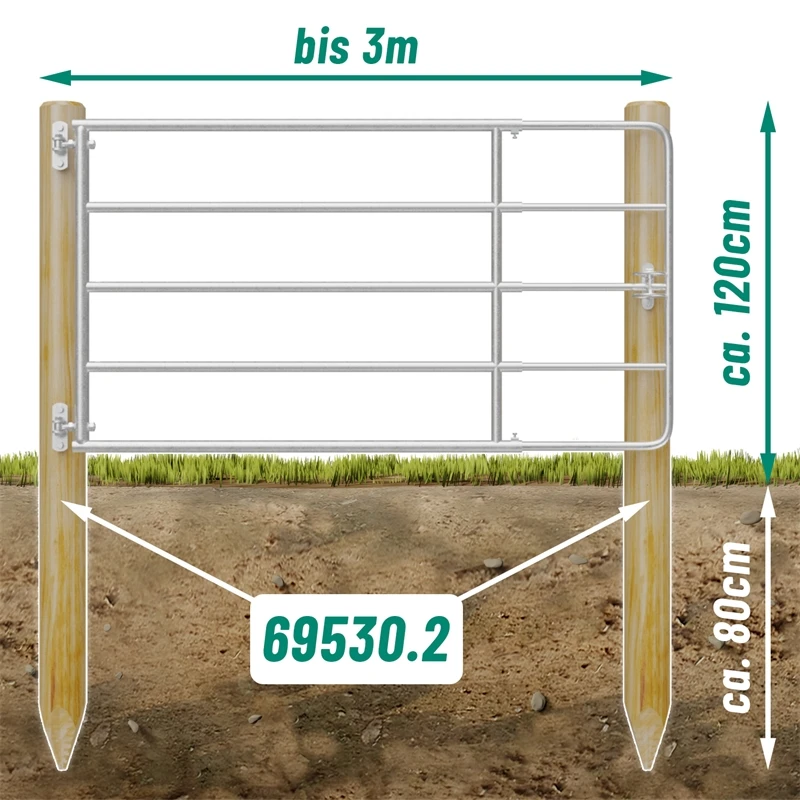 2x VOSS.farming Torpfosten Weidetor, Holz, 200cm X 140mm 4 2x VOSS.farming Torpfosten Weidetor, Holz, 200cm X 140mm – Bild 2