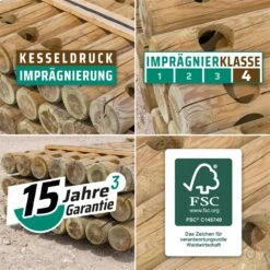 VOSS.farming Pferdezaun Holzpfosten - Arizona Anfangs- Endpfosten 200cm X 140mm -Optimal Ranchzaun Geschäft 69650 65 voss farming holzpfaehle fuer pferdezaun arizona 15 jahre 2