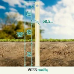 VOSS.farming Pferdezaun Holzpfosten - Arizona Streckenpfahl 200cm X 140mm -Optimal Ranchzaun Geschäft 69650 voss farming zaunpfahl streckenpfahl abmessungen