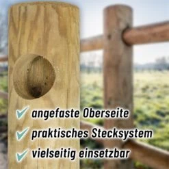 VOSS.farming Pferdezaun Holzpfosten - Arizona Anfangs- Endpfosten 200cm X 140mm -Optimal Ranchzaun Geschäft 69665 voss farming robuster holzpfahl fuer zaunsystem