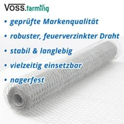 10m VOSS.farming Sechseckgeflecht, Hasendraht, Höhe 75cm - 13x0,7mm, Verzinkt -Optimal Ranchzaun Geschäft 70100 70125 70150 voss farming sechseckgeflecht verzinkt qualitaet
