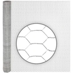 VOSS.farming Zaunset, Gartenzaun-SET: Sechseckgeflecht 10mx100cm + 8x Holzpfähle -Optimal Ranchzaun Geschäft 70150 voss farming sechseckgeflecht huehnerdraht verzinkt 10m 100cm