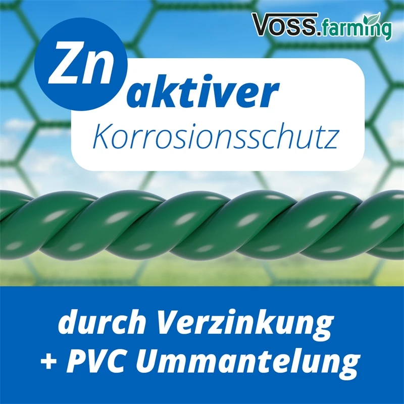 10m VOSS.farming Sechseckgeflecht, Hasendraht, Höhe 100cm - 13x0,9mm, Grün 5 10m VOSS.farming Sechseckgeflecht, Hasendraht, Höhe 100cm - 13x0,9mm, Grün – Bild 3