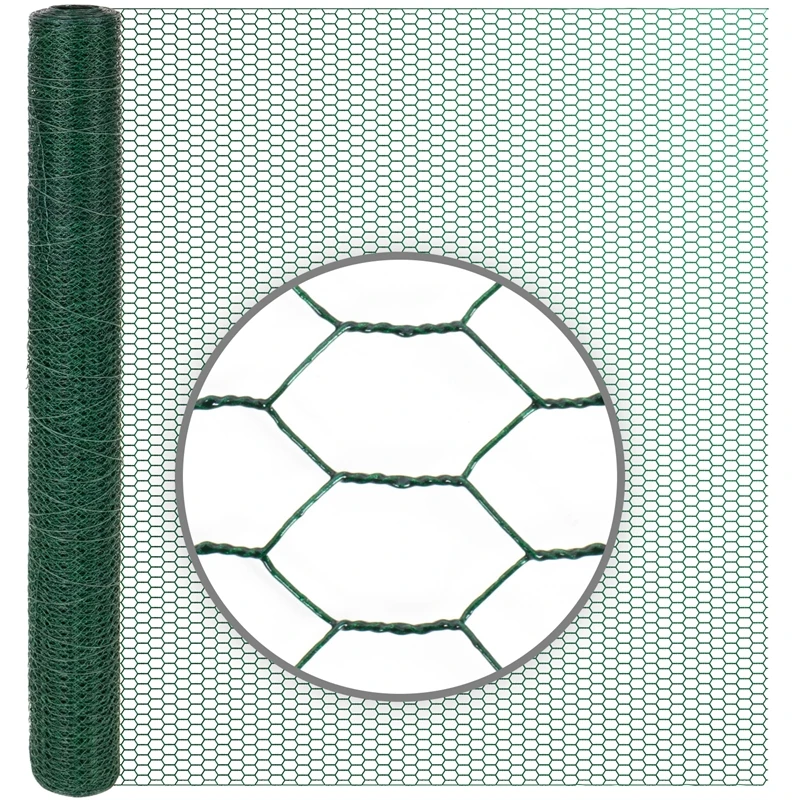 VOSS.farming Gartenzaun-SET: Sechseckgeflecht 10mx100cm, Grün + 8x Metall Zaunpfosten 4 VOSS.farming Gartenzaun-SET: Sechseckgeflecht 10mx100cm, Grün + 8x Metall Zaunpfosten – Bild 2