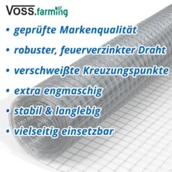 10m VOSS.farming Volierendraht, Drahtgitter, Höhe 100cm - 19x19x0,75mm, Verzinkt -Optimal Ranchzaun Geschäft 72150 voss farming volierendraht verzinkt qualitaet