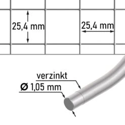 10m VOSS.farming Volierendraht, Drahtgitter, Höhe 100cm - 25,4x25,4x1,05mm, Verzinkt 19 10m VOSS.farming Volierendraht, Drahtgitter, Höhe 100cm - 25,4x25,4x1,05mm, Verzinkt -Optimal Ranchzaun Geschäft 72200 voss farming volierendraht verzinkt abmessungen 2