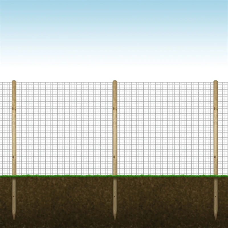 VOSS.farming Zaunset, Gartenzaun-SET: Volierendraht 10mx100cm + 8x Holzpfähle 4 VOSS.farming Zaunset, Gartenzaun-SET: Volierendraht 10mx100cm + 8x Holzpfähle – Bild 2