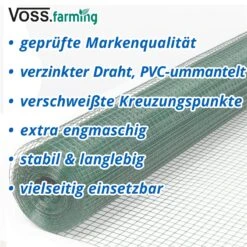 10m VOSS.farming Volierendraht, Drahtgitter, Höhe 100cm - 12,7x12,7x0,9mm, Grün -Optimal Ranchzaun Geschäft 72600 voss farming volierendraht verzinkt pvc ummantelt qualitaet