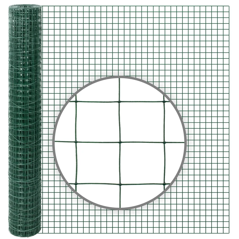 VOSS.farming Gartenzaun-SET: Volierendraht 10mx100cm, Grün + 8x Metall Zaunpfosten 4 VOSS.farming Gartenzaun-SET: Volierendraht 10mx100cm, Grün + 8x Metall Zaunpfosten – Bild 2