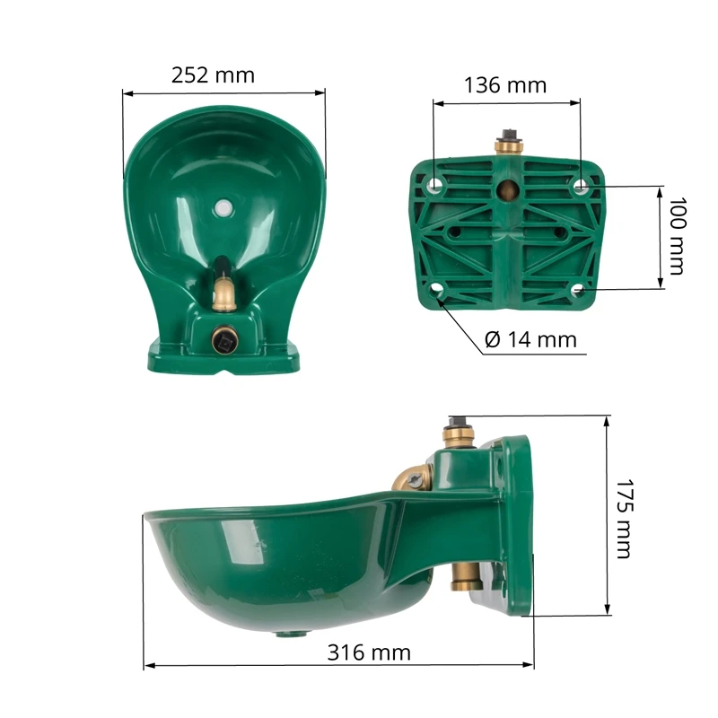 VOSS.farming Tränkebecken K80 - Tränke Mit Rohrventil, 1/2-Anschluss, Kunststoff 5 VOSS.farming Tränkebecken K80 - Tränke Mit Rohrventil, 1/2-Anschluss, Kunststoff – Bild 3