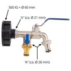 Anschlusshahn Für IBC-Container Mit 2 Schnellkupplungen, Separat Absperrbar 18 Anschlusshahn Für IBC-Container Mit 2 Schnellkupplungen, Separat Absperrbar -Optimal Ranchzaun Geschäft 81516 anschlusshahn fuer ibc container maC39Fe gewinde mit zwei schnellkupplungen
