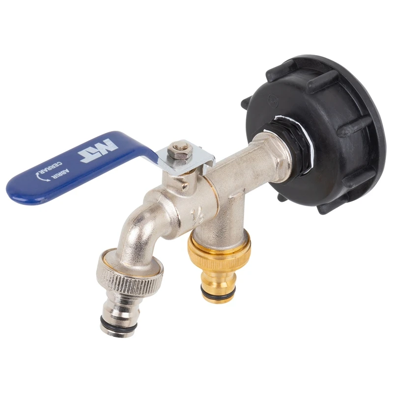 Anschlusshahn Für IBC-Container Mit 2 Schnellkupplungen, Separat Absperrbar 4 Anschlusshahn Für IBC-Container Mit 2 Schnellkupplungen, Separat Absperrbar – Bild 2