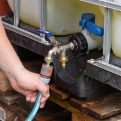 Anschlusshahn Für IBC-Container Mit 2 Schnellkupplungen, Separat Absperrbar 20 Anschlusshahn Für IBC-Container Mit 2 Schnellkupplungen, Separat Absperrbar -Optimal Ranchzaun Geschäft 81516 wasserhahn ibc mit schnellkupplung