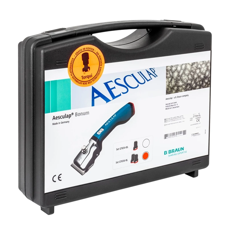 AESCULAP Pferdeschermaschine "Bonum", Blau + 2x Akku + GRATIS Justierhilfe 4 AESCULAP Pferdeschermaschine "Bonum", Blau + 2x Akku + GRATIS Justierhilfe – Bild 2