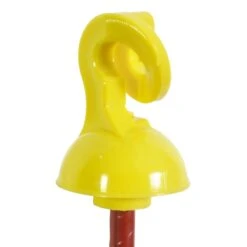 25x VOSS.farming Federstahlpfahl, Rund, 65 Cm, Kopfisolator, Gelbe Öse -Optimal Ranchzaun Geschäft gelber Isolatorkopf mit Ringelschwanz 2