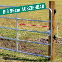 VOSS.farming Weidetor Weidezauntor, Verzinkt, Verstellbar 305 - 400 Cm, 110 Cm Hoch -Optimal Ranchzaun Geschäft voss farming weidetor verzinkt ausziehbar 95cm