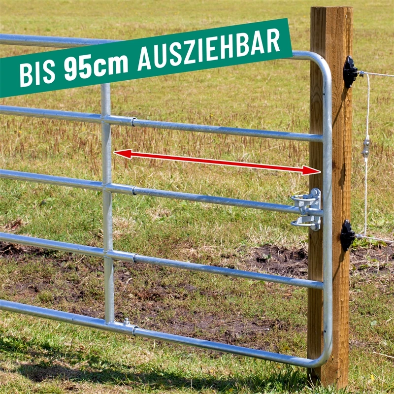 3x VOSS.farming Weidetor Weidezauntor, Verzinkt, Verstellbar 205 - 300 Cm, 110 Cm Hoch 11 3x VOSS.farming Weidetor Weidezauntor, Verzinkt, Verstellbar 205 - 300 Cm, 110 Cm Hoch – Bild 9