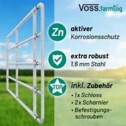 VOSS.farming Weidetor Weidezauntor, Verzinkt, Verstellbar 305 - 400 Cm, 110 Cm Hoch -Optimal Ranchzaun Geschäft voss farming weidetor weidezauntor metall ausziehbar