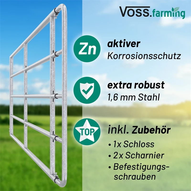 VOSS.farming Weidetor Weidezauntor Verzinkt, Verstellbar 105 - 170 Cm, 110 Cm Hoch 7 VOSS.farming Weidetor Weidezauntor Verzinkt, Verstellbar 105 - 170 Cm, 110 Cm Hoch – Bild 5