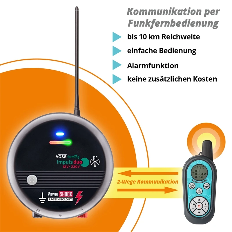 VOSS.farming "impuls Duo DV160 RF" Weidezaungerät Mit Fernbedienung, Extrem Starkes 12V-230V Gerät 4 VOSS.farming "impuls Duo DV160 RF" Weidezaungerät Mit Fernbedienung, Extrem Starkes 12V-230V Gerät – Bild 2